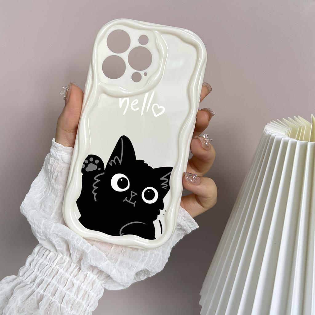 LZ11 Cat Cute Art Design Clear Soft Wave Phone Cases for iPhone 15 13 Pro Max 12 Mini 14 8 Plus XS Max XR 6 Protection Back Cover