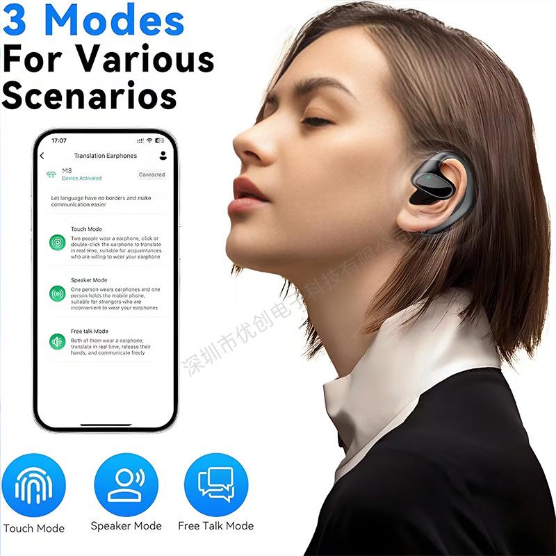 Bluetooth-наушники с ИИ-переводом, долгим временем работы от аккумулятора, активным шумоподавлением, сверхдолгим режимом ожидания и постоянным бесплатным переводом