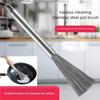 1/2 шт. нержавеющая сталь щетка для сковороды миска пластина длинная ручка сильная дезинфекция удобный быстрый инструмент для чистки раковины плиты кухни