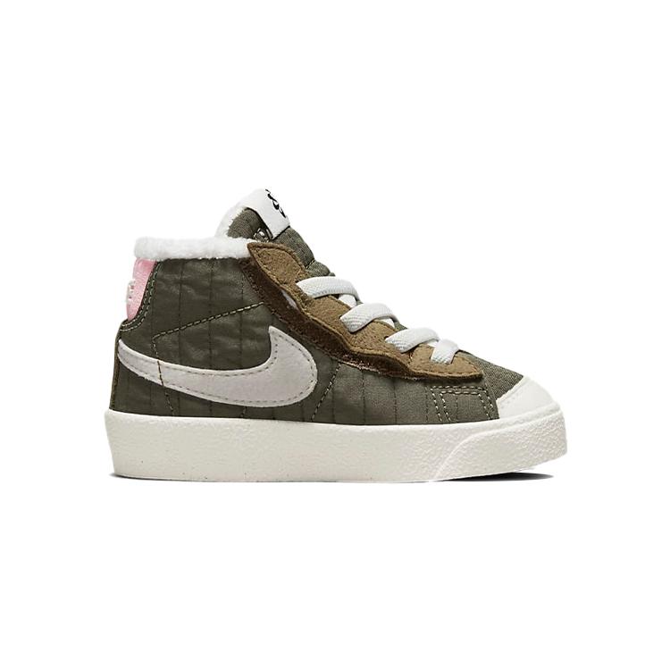 Nike Кроссовки Blazer '77 с флисовой подкладкой, средняя высота, для малышей, зеленые, коричневые, для младенцев и малышей DO5218-331