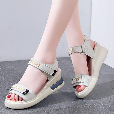 Женские сандалии, новые уличные сандалии на платформе, летние туфли на танкетке, женские роскошные шлепанцы на платформе и каблуке Sandalias Mujer