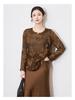 Elegant Georgette Cut-Out Long Sleeve Top - New Chinese Round Neck Style (2501209)