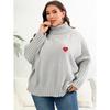 Autumn and Winter Women's Big Size Solid Colour High Neck Wool Knitted Loose Pullover Sweater