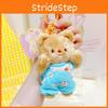 Fuzzy Soft And Cream Bear Plush Keyring With Cute Outfit Ideal For Key Decoration