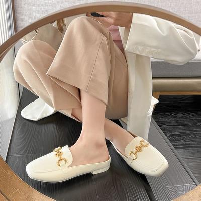 Шлепанцы мягкие летние 2024 с каблуком женские тапочки и босоножки женские плоские туфли белые мюли желе дизайнерские уникальные обычные 39