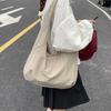 Canvas Bag Women's Large-capacity New Versatile Simple Commuter Shoulder Underarm Bag College Student Tote Bag