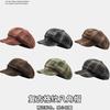 Retro Octagonal Hat Female Spring and Autumn Show Face Small Plaid Painter Beret Niche Design Bud Hat