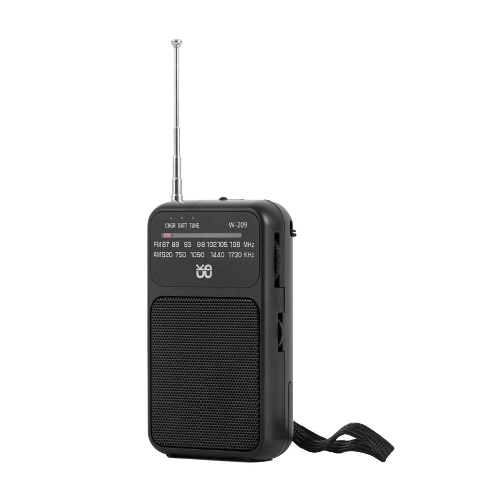 Портативное карманное AM FM радио со встроенным динамиком, 2-полосный стерео радиоприемник, работает от батареек, с телескопической антенной, радио-фонарик для пожилых