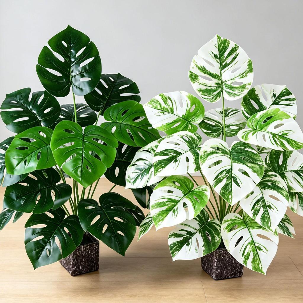 Artificial Green Plant Arrangement with 18 Leaves for Scenic Décor in Hotels and Malls