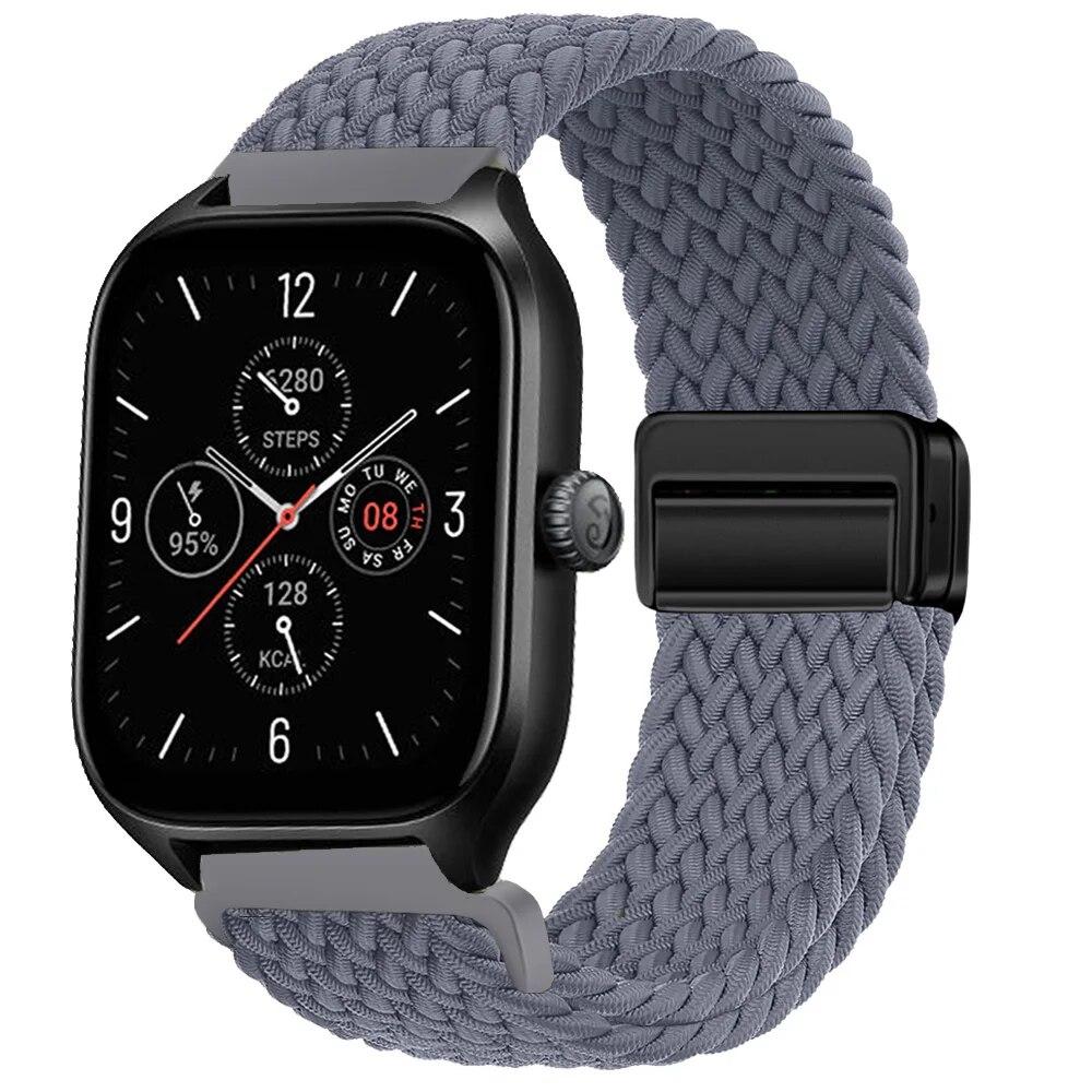 Плетеные ремешки Solo loop Для Amazfit GTS/2e/3/4/GTS2 Mini/GTR 47/GTR2/4/3/Pro ремешок Браслет Amazfit bip 6 20мм/22мм Ремешок для часов