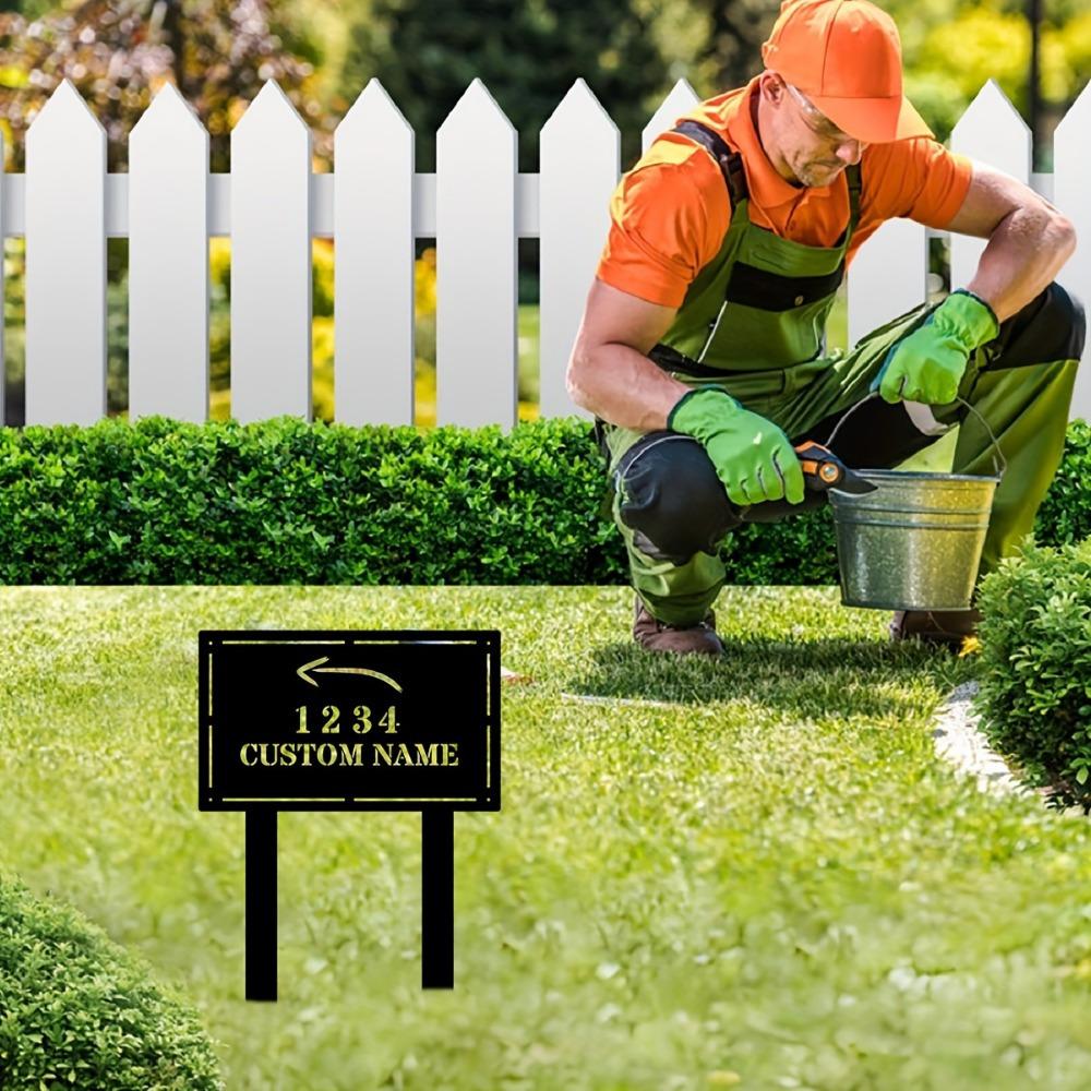 Personalized Metal Location Marker with Spike - Custom House Number Plate for Outdoor, Garden, Yard - Durable, Battery-Free - Great Gift