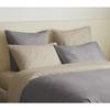 Pack complet 6 pièces Taupe/Lin réversible housse de couette pour lit 180 x 200 cm "King size"