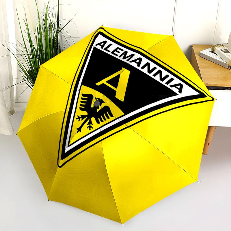 1 PC Automatic Folding Umbrella - Alemannia Aachen Pattern, Portable & Foldable Design with 8 Ribs, Christmas Birthday Gifts