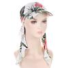 2025 Print Pre-Tied Hat Women Muslim Long Tail Headscarf Hijab Turban Visor Chemo Cap Bonnet Hair Loss Head Wrap Turbante Mujer