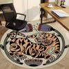 1pc Tiger Artwork Chair Carpet for Office, Round Non Slip Durable Large Size Office Carpet, Suitable for Office