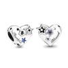 Summer New 925 Sterling Silver Thankful Heart & Stars Flower Beads Fit Fashion  Charms Bracelet Jewelry Women Acessories