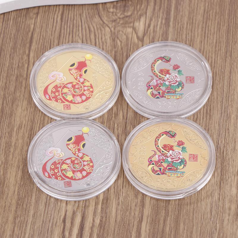 Памятные монеты 2025 года Змеи, медали китайского зодиака, 3D рельефные монеты, коллекционные годовые монеты