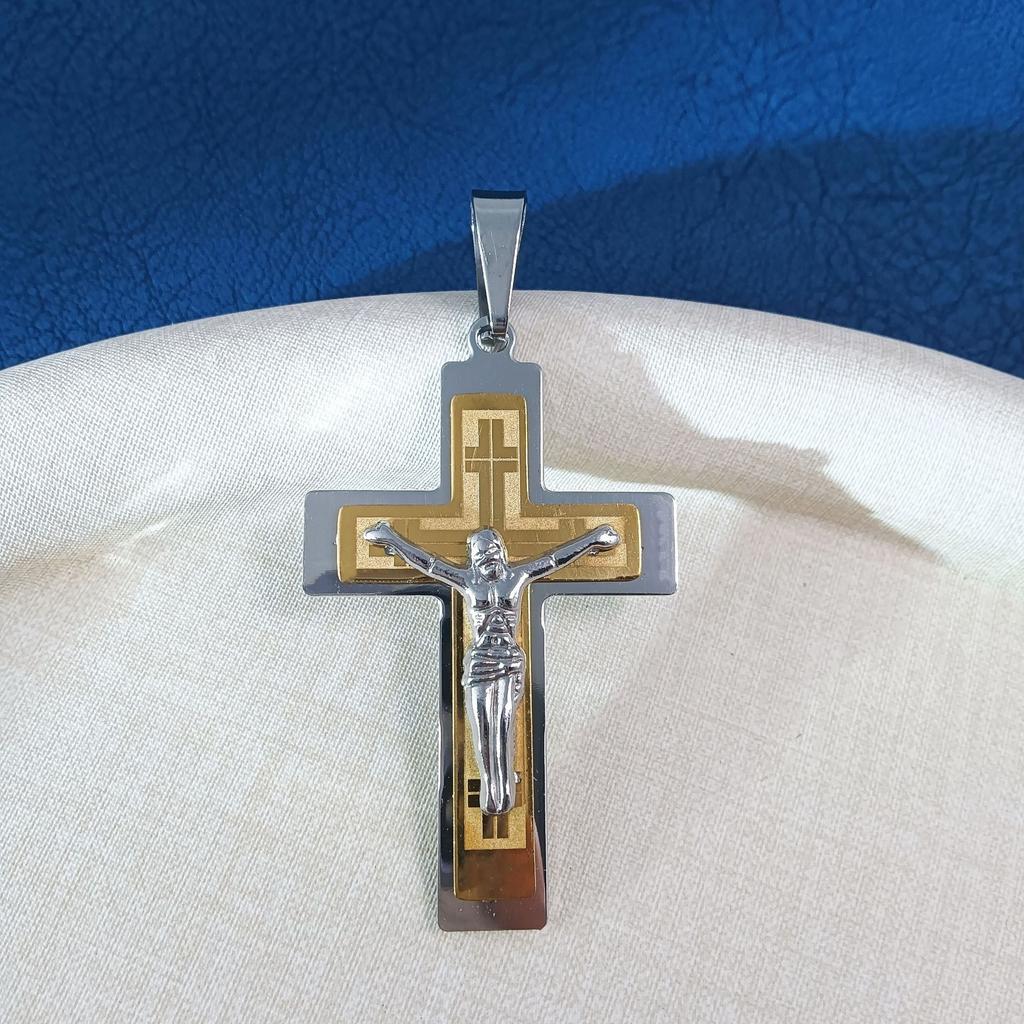 Новое плоское ожерелье из нержавеющей стали с крестом, ювелирные аксессуары