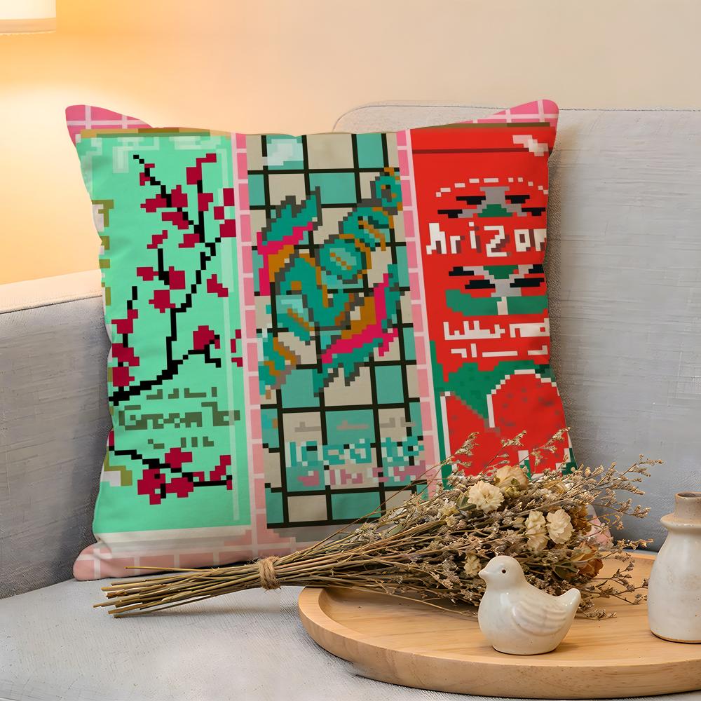 Cushion Cover Vaporwave Arizona Iced Tea Aesthetic Linen SkinFriendly Soft Decorative Case for Sofa Home Decor Pillow cover