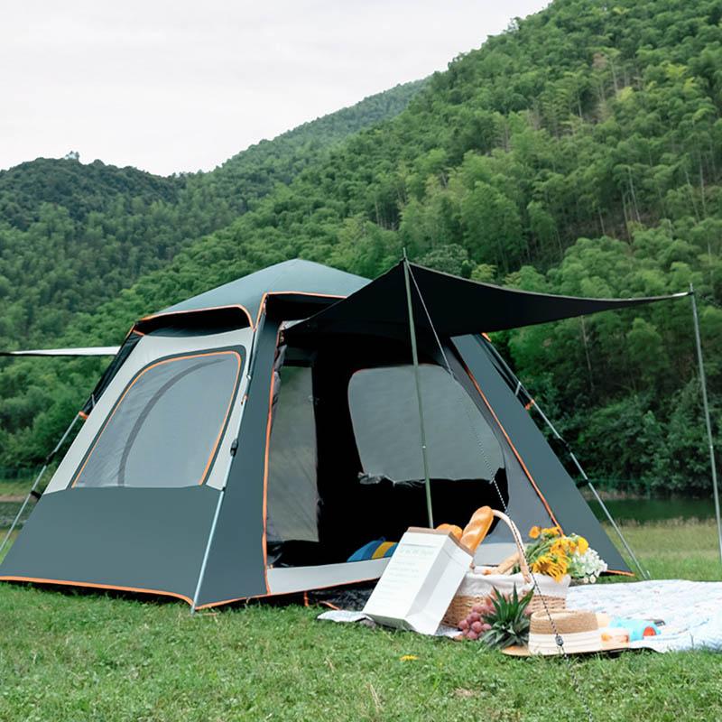 5-8/3-4 Person Large Size Fully Automatic Tent Quick Open Bomb-Up Instant Setup Camping Tent Four-Sided Windproof Rainproof Beach Carring Bag