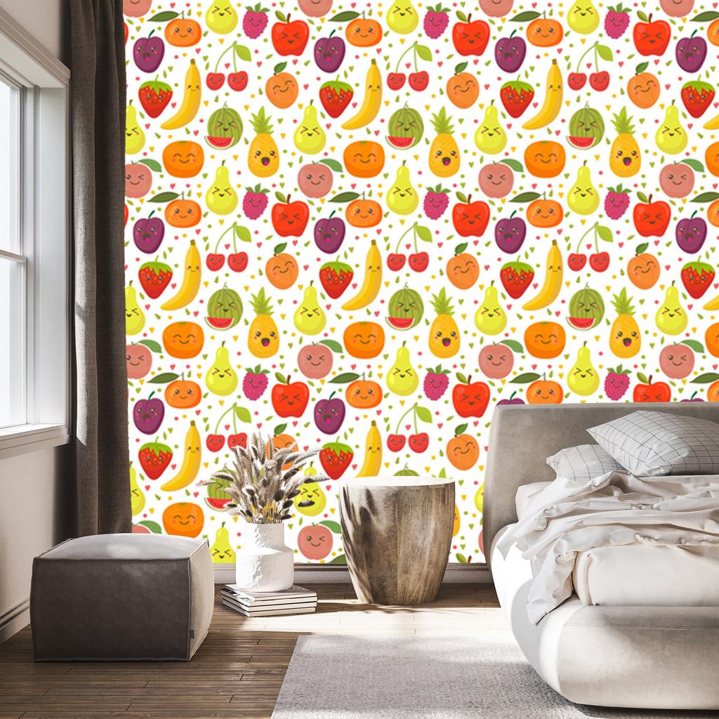 Joyful Sweet Fruits Wallpaper for Living Room and Bedroom 50x1000