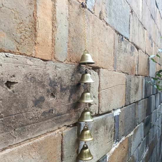 Vintage Hanging Wind Chime Weather-proof Metal Wind Bell Cluster with Chain Retro Outdoor Garden Patio 6/9 Bells Hanging Decoration Ornament