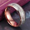 Fashion 8mm Rose Gold Color Tungsten Wedding Arrow Ring For Men Vintage Meteorite Pattern Engagement Steel Ring Men Wedding Band