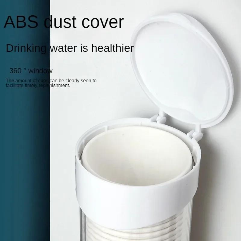 Диспенсер для одноразовых бумажных стаканчиков Настенный пластиковый диспенсер для воды Подстаканник Контейнер для стаканчиков Бумажная рамка Домашний органайзер