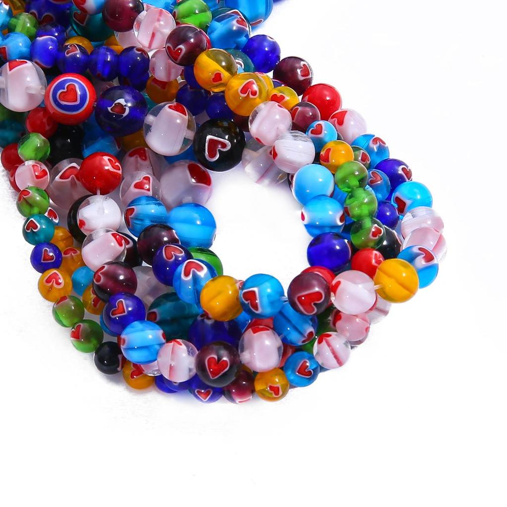 6/8/10/12 мм разноцветные зимние бусины со звездами, свободные глазурованные стеклянные бусины лэмпворк для изготовления ювелирных изделий