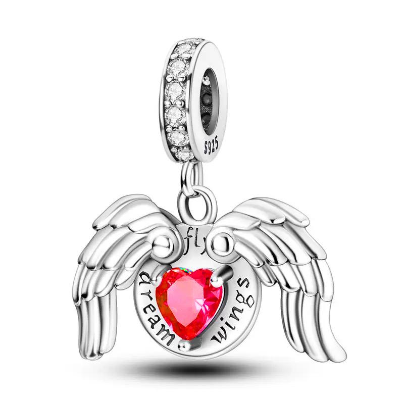 Новый медный кулон-шарм Мама Мальчик и Девочка Красный Фиолетовый Розовый Любовь Подходит для Оригинального Браслета Ожерелья Женские Украшения