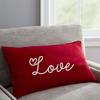 Polyester Plush Velvet Embroidered Love Cushion Throw Pillow for Christmas (1 Pc) - Cute Valentine's Day Gift for Couples