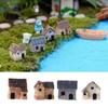 Микро 4 шт. Декорация Деревня Феи Пейзаж Каменные Дома Миниатюрные Миниатюрные Фигурки Домов