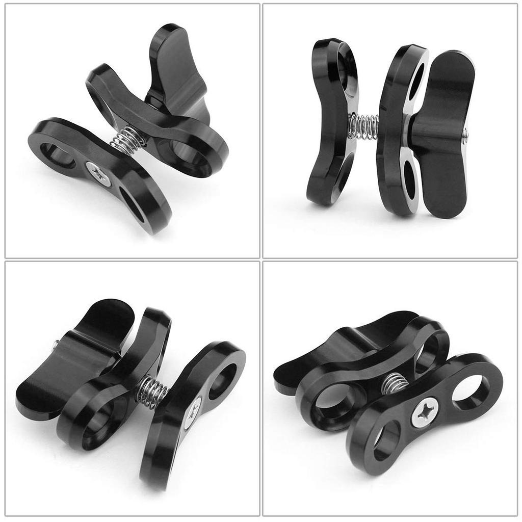 Bamboo Butterfly Clamp Ball Clamp Ball Joint Connection Parts Lightweight Aluminum Mount Underwater Camera Diving Photography Strobe Grip Base System