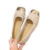 Low Heel Mary Jane Shoes Women 2024 New Bow Square Head Silver Patchwork Flat Ballet Shoes Women Apatos De Mujer