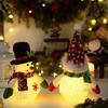 Snowflake Glowing Snowman Figurine Exquisite Christmas Decoration Plush Toy New Year Gift