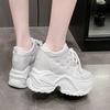 2024 Spring Autumn Chunky Sneakers Women Bling Platform Sports Shoes Woman Goth Thick Bottom High Heels Female Leather Sneakers
