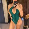 Новый Монокини с Вырезами и Завязкой на Шее Без Спины Цельный Купальник Женский Купальный Костюм Женский С Высоким Вырезом Бедра С Чашечками Купальник