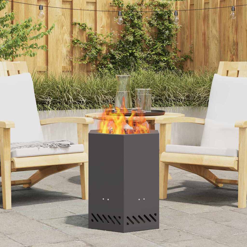Smoke Free Fire Pit Black 38 x 38 x 51 cm Steel