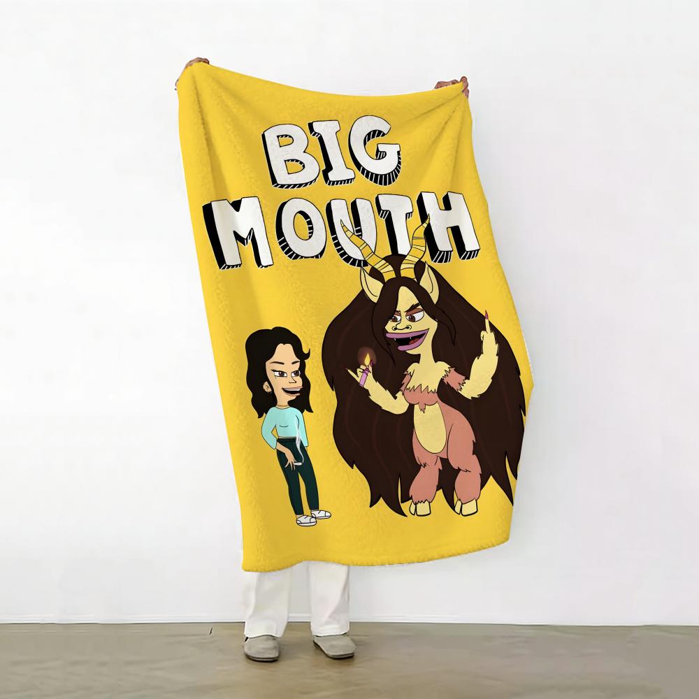 Movie B Big M Mouth Throw Soft Warm Flannel Fleece Throw Blanket for Sofa Bed Travel Home