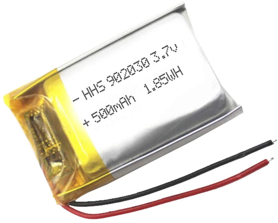 Rechargeable LiPo Battery 902030 3.7V 500mAh | Compatible with Phones, GPS, MP3, MP4, LED Lights | Built-in PCM Protection