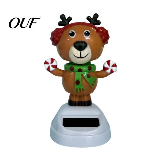 Solar Swing Figures for Cars Powered Dancing Car Ornament, Creative Dashboard Christmas Cartoon Figure Gifts Friends Auto Interior Decoration,