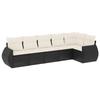 VidaXL Salon de Jardin avec Coussins 6 pcs, Canapés de Terrasse, Ensemble de Meubles de Patio, Mobilier d'Extérieur, Noir 3253723