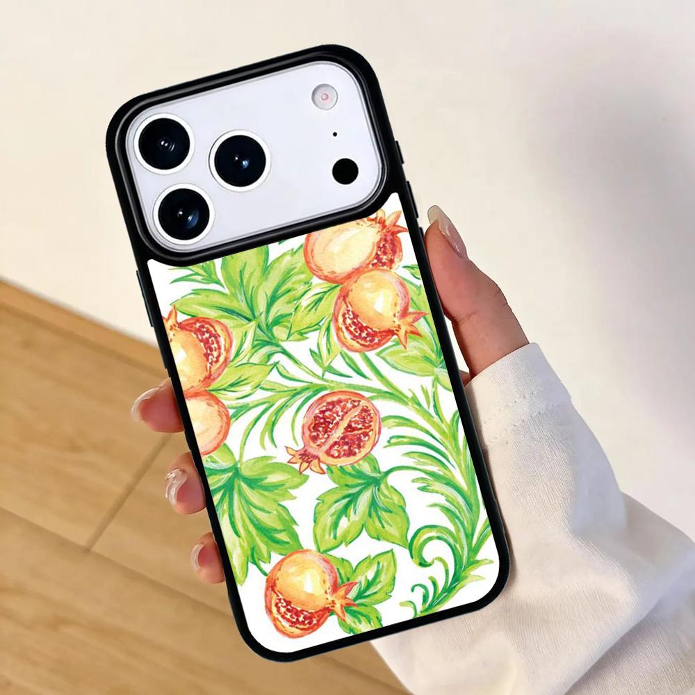 Чехол для телефона с тропическим узором граната для Apple iPhone 17 air 16 Pro Max 15 Pro Max 14 13 12 11 Mini Задняя крышка