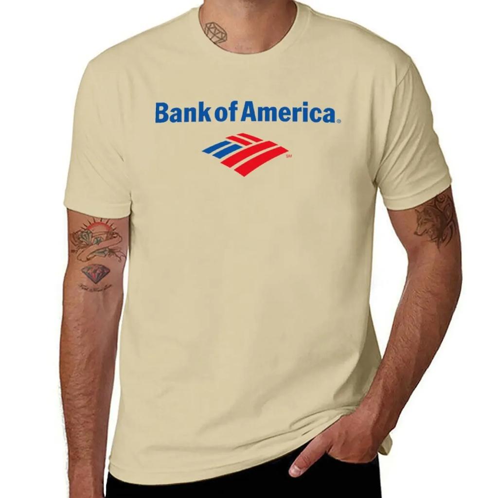 BANK OF AMERICA Футболка больших размеров летние топы синий архив оверсайз футболка однотонные белые футболки мужские