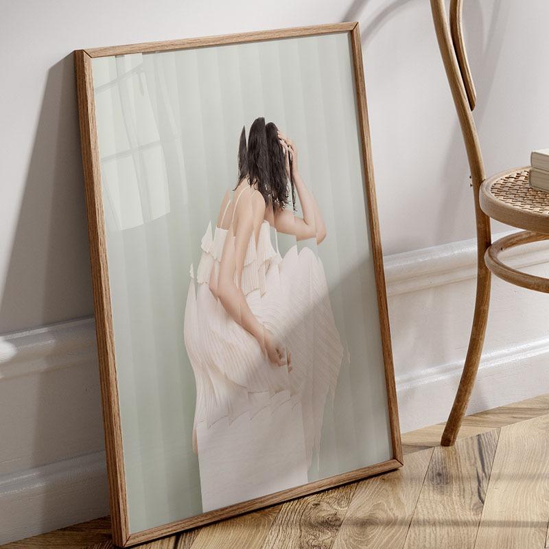 Девушка Чернила Зеленые Листья Парусник Пейзаж Цитата Настенное Искусство Холст Живопись Скандинавские Постеры И Принты Картины Для Декора Гостиной