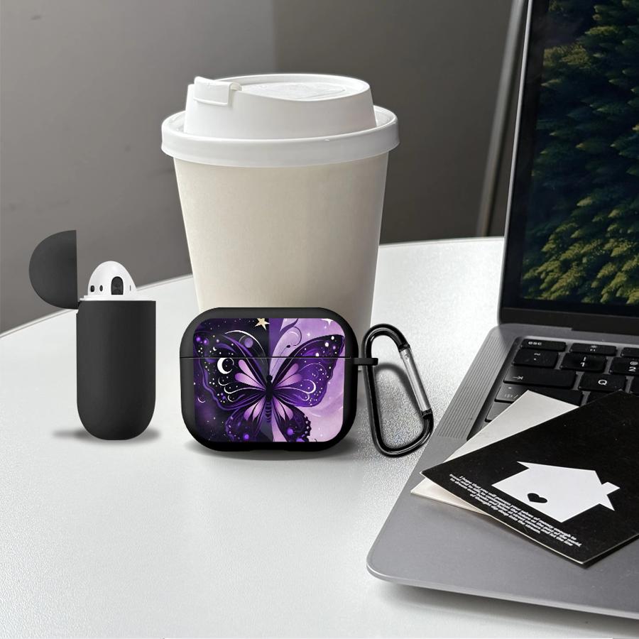 Purple Butterfly Case For Airpods 1 3 Pro Pro3 2 4 Pro2 Earphone Cases Cover