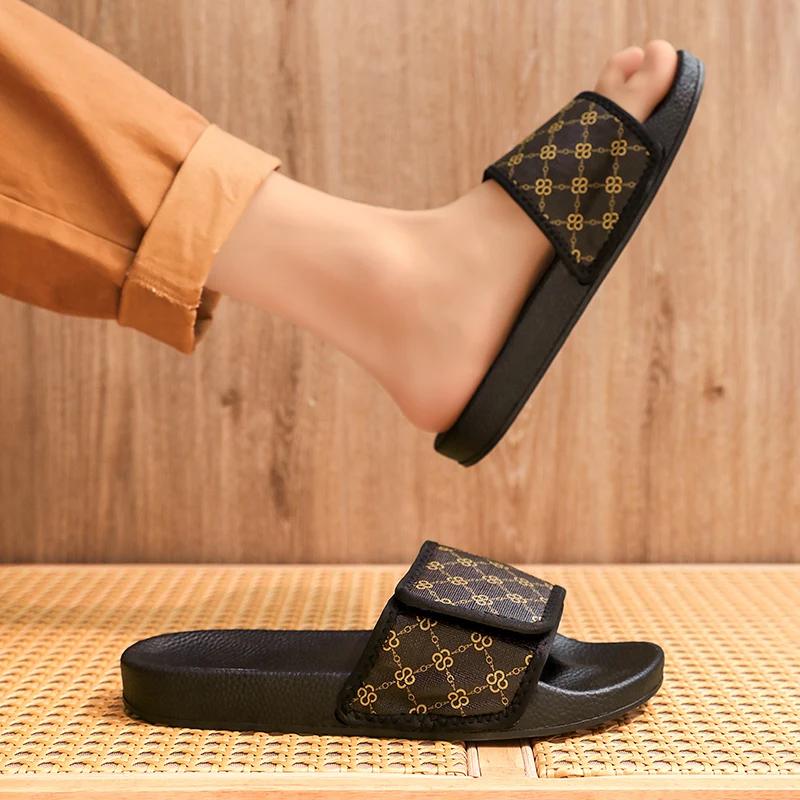 Summer Slippers Bathroom Platform Non-Slip Beach Men Slipper Sandals Slides Indoor Outdoor 2024