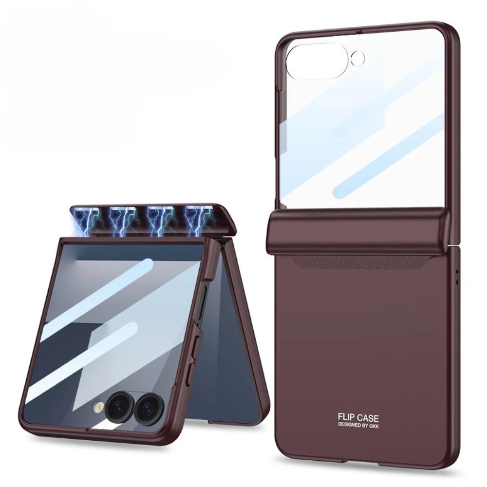 Защитная пленка для переднего экрана Жесткий ПК Противоударный чехол для Samsung Galaxy Z Flip 7 6 5 4 Чехол для телефона с магнитной защитой шарнира