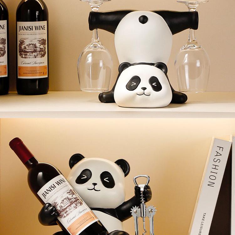 Panda Wine Rack: Luxury Sideboard & Bookcase with Cup Holder – Perfect Housewarming Gift
