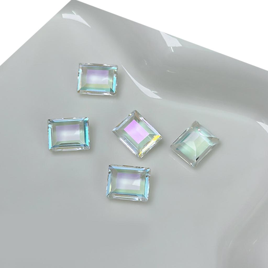 10 Pcs Nail Rhinestones Nail Crystal Gems Rectangular Nail Charms Clear Nail Art Charms Nail Art Decorations for Women